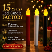 Fournisseur chinois fiable, bougies LED électroniques sans flamme à effet 3D vacillant, fonctionnant avec 2 piles AAA, pour la fête d'Obon