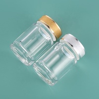Bouteilles vides transparentes en plastique pour pilules, poudre, beurre, emballage, conteneur, bouchon à vis, Capsule à lèvres, vitamines, comprimés, supplément, pot