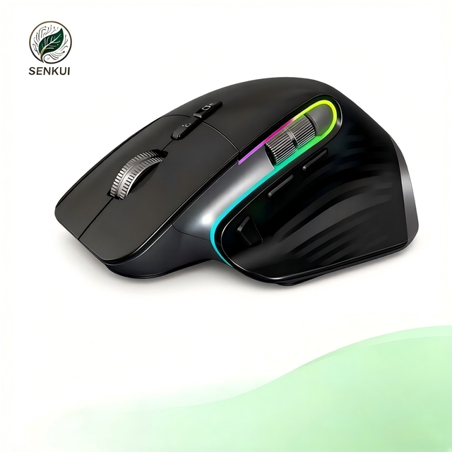 2.4G Wireless Vertical Optical Gaming Mouse RGB 4000 DPI Rechargeable Ergonomic Right Hand Mouse for Computer/Laptop