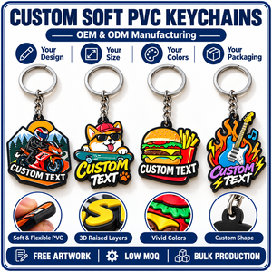 Llaveros de PVC con Forma Irregular Personalizados con Diseños de Dibujos Animados Coloridos para Regalos Promocionales OEM ODM - Product Image 4