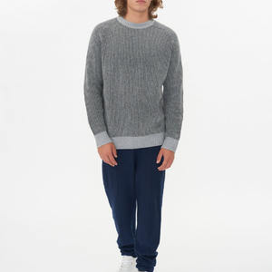 2023 мужской джемпер с круглым вырезом на заказ, вязаный свитер с кашемировым ребром и надписью для зимы - Product Image 6