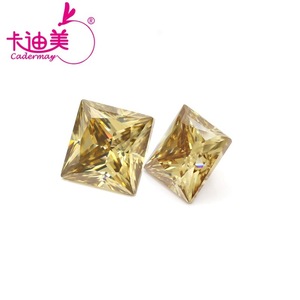 Cadermay Princess Cut Moissanite Loose Stone Yellow Square Synthetic Gemstone For Jewelry Making - Product Image 3