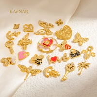 KAVNAR Breloques Abeille Émaillées Promotionnelles en Gros, Pendentifs Animaux en Acier Inoxydable Plaqué Or pour la Fabrication de Bracelets, Apprêts de Bijoux DIY