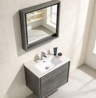 Meuble de salle de bain mural moderne et simple avec miroir, meuble-lavabo mural commercial en gros pour appartement