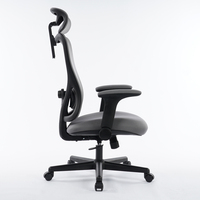 Chaise de bureau ergonomique moderne personnalisable avec design élévateur, hauteur réglable, structure en plastique, pivotante en aluminium, pour bureau à domicile et chambre