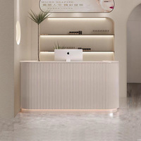 Comptoir de caisse minimaliste de petite taille de 100 cm, de haute qualité, moderne, rose, pour le commerce de détail