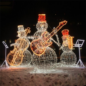 Đồ trang trí hình người tuyết 3D <span class=keywords><strong>LED</strong></span>, tượng điêu khắc ngoài trời, trang trí Giáng sinh, trang trí thương mại, nghệ thuật, đèn dây trang trí cỡ lớn đặt hàng riêng - Product Image 4