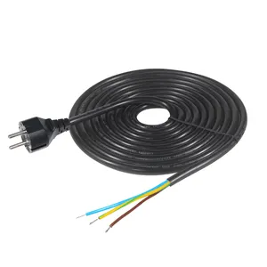 Branco H05rr F Vde Preto Coiled Extensão 2 Pin Ac Plug Kema Euro Flat Pigtail Cabo De Alimentação