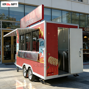 Remorque de restauration mobile avec barre de remorquage, cuisine entièrement équipée, pour burgers, chariot de vente de hot-dogs, bonbons et chips, certifiée CE - Product Image 4