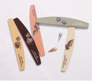 Tùy Chỉnh In Logo Nail Tập Tin 100/120/180/240 Nửa Mặt Trăng Hoa Nail Buffer <span class=keywords><strong>Zebra</strong></span> Nail Art Tập Tin - Product Image 3