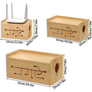 Nâng Cấp Wifi <span class=keywords><strong>Router</strong></span> Lưu Trữ Hộp Hider Bằng Gỗ Không Gian Lớn Modem Cáp Tổ Chức Power Strip Quản Lý Cáp Hider Giá - Product Image 6