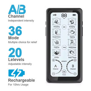 Dispositivo TENS con 36 Modalità, Stimolazione Muscolare, Sollievo dal Dolore, Massaggio, Terapia Fisica, Elettrodi, Ampio Schermo Touch - Product Image 3
