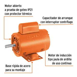 Trupper 1/4 HP motore a induzione monofase 400V tensione CA 60Hz frequenza 1500rpm velocità nominale chiusa a bassa velocità - Product Image 2