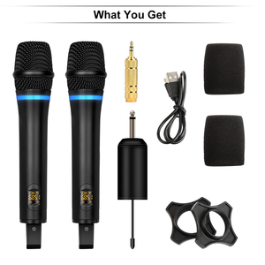 Micrófono Inalámbrico USB Dinámico UHF de Largo Alcance W8, Reproductor de Karaoke Móvil de Metal de Alta Calidad, Venta Caliente OEM - Product Image 2