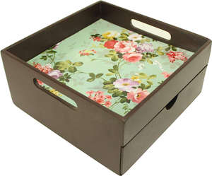 Bandeja de servicio de madera ecológica con forma rectangular al por mayor con cajón para uso doméstico en hoteles y restaurantes - Product Image 1