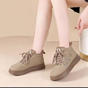 أحذية شتوية نسائية مبطنة بالفرو ذات رقبة عالية للخارج، أحذية قطنية للسوق الروسي، أحذية ثلج دافئة مقاومة للماء من البولي يوريثين، أحذية كاجوال - Product Image 5