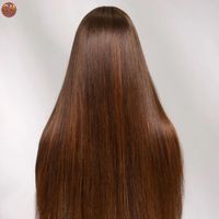 Peluca de Cabello Humano Liso Sedoso 13x4 5x5 Marrón con Encaje Frontal HD Sin Pegamento Pre-Desplumada para Mujeres Negras Estilo Bob Largo de Aspecto Natural