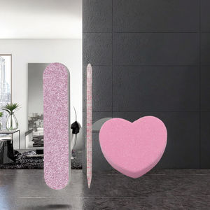 Lima de Uñas Profesional Mini en Forma de Corazón de Doble Cara con Logotipo Personalizado, Suministros para Uñas con Bloque de Esponja para el Cuidado de las Uñas - Product Image 2
