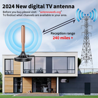 Antenne TV magnétique extérieure, amplificateur, décodeur numérique HDTV, ATSC DTMB ISDB-T DVBT2, signal puissant
