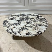 Meubles modernes Table d'appoint en marbre naturel blanc Calacatta Viola Table d'appoint en pierre Table basse en marbre de luxe Salon