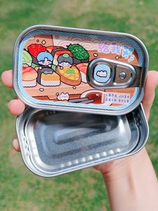 カスタムカラーとロゴフラット包装ティンプレート容器フラットメタルケースSquaretinボックスヒンジ付き金属缶ギフト用 - Product Image 6