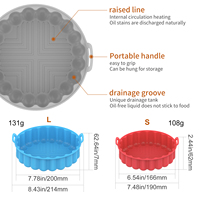 Pot et doublures en silicone pour friteuse à air, personnalisables, 5 à 8,5 pouces, 100 % qualité alimentaire, écologiques, pour la cuisine à domicile