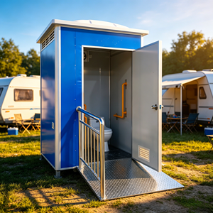 Bagno Portatile Accessibile <span class=keywords><strong>per</strong></span> <span class=keywords><strong>Disabili</strong></span>, <span class=keywords><strong>Toilette</strong></span> Mobile con Pannelli Sandwich e Corrimano di Sicurezza <span class=keywords><strong>per</strong></span> Parchi - Product Image 1