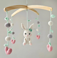 Usine Personnalisé Amigurumi Animal Accessoire Crochet Lapin Animaux Lit Cloche Suspendus Crochet Tricot Jouets pour Bébé