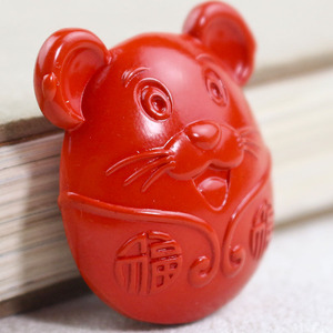 Cinnabar Lucky <b>Rat</b> Tea Pet Ornament Mouse Shape Pendant Eco Friendly Decorative Accessory - Product Image 3