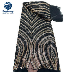Bestway tela de encaje con cuentas de lujo Aso Ebi <span class=keywords><strong>lentejuelas</strong></span> para mujer fiesta de boda - Product Image 1