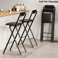 Tabouret de bar pliable métal cuir comptoir cuisine nordique mobilier de maison moderne tabourets hauts en bois noir luxe chaises de bar pliantes