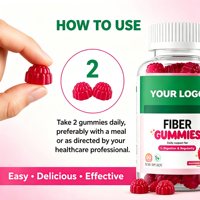 Gomitas de Fibra Dietética con Sabor a Frambuesa y Limón, Favorecen la Digestión, la Salud Intestinal y la Regularidad, 60 Unidades, Suplemento Dietético