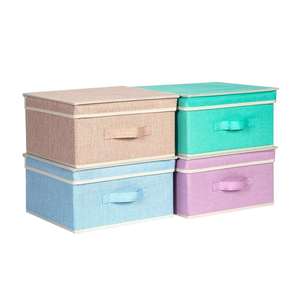 Collapsible Storage <b>Box</b> with Lid Fabric Storage <b>Box</b> for Clothes <b>Wardrobe</b> Storage Bins - Product Image 1