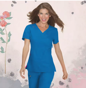 Nouvelles tenues d'infirmières en jersey de coton respirant et tendance pour femmes, avec logo personnalisé, ensemble d'hôpital d'été, charmant, OEM - Product Image 1