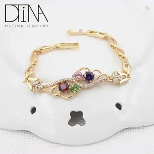 Guangzhou cheap friendship bracelets 18K gold plated white Zircon Bracelet