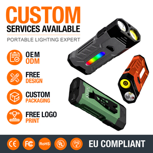 Lampe torche EDC WOSEN à double faisceau 4 en 1, laser vert 395nm UV, stroboscope rouge, lumière de travail COB magnétique RGB, 18 modes, lampe torche LED pour le camping - Product Image 1