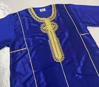CCY 2026 Thobe marocain nigérian, Kaftan à manches courtes, Jubbah de mosquée, Robe brodée en tissu brillant à rayures, Qamis Boubou pour hommes musulmans