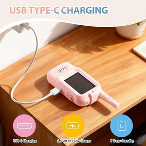 Walkie Talkies Portátiles para Niños, Paquete de 2, Recargables, 650 mAh, Plástico, Impermeables, Intercomunicador con Video, Alcance de <1.5 km, Juguete Familiar para Interiores/Exteriores - Product Image 6