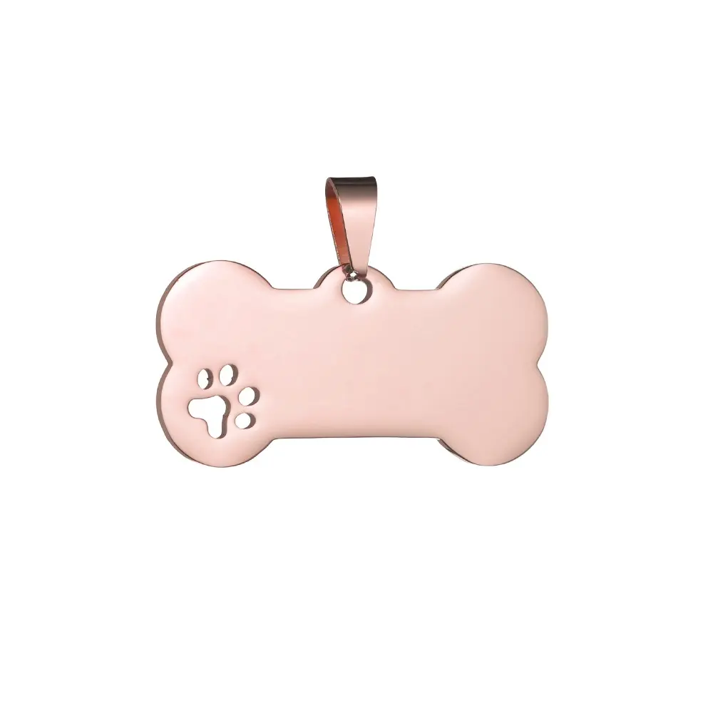 Logo personnalisé vierge sublimation gravure acier inoxydable métal os ramener à la maison étiquettes pour animaux de compagnie nom Id Qr Code pour chiens