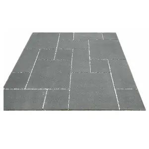Telhas do piso exterior do granito da pedra do padrão francês do preto do tamanho misto