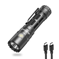 Linterna de Patrulla Multifuncional Wurkkos T1 con Base Magnética, Interruptor Giratorio, Linterna Lateral RGB, Linterna de Emergencia para Camping y Trabajo