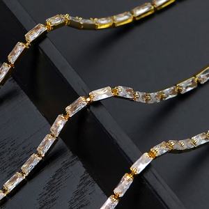 Cadenas de tenis de acero inoxidable chapadas en oro, regalos de moda para mujer con logo, gargantilla al por mayor - Product Image 3