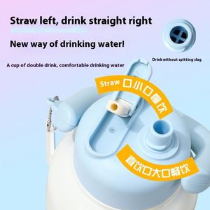 Venta al por mayor: Nuevo estilo, gran capacidad de 650 ml, linda taza doble portátil, regalo moderno, vasos de acero inoxidable de gran capacidad. - Product Image 2