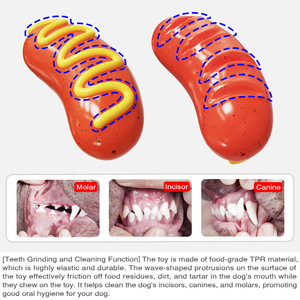 Funny Hot <b>Dog</b> Chewing Toy for <b>Dogs</b> Plastic Boredom Buster with Mustard Design Interactive Pet Toy - Product Image 4
