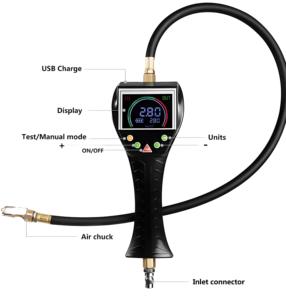 Tybaomu thương hiệu kỹ thuật số Bơm Lốp Xe áp suất không khí <span class=keywords><strong>Inflator</strong></span> với gas Gauge cho lốp xe & neumaticos presion - Product Image 5