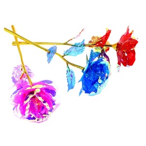 24K Bouquet di lamina d'oro colorato rosa abbagliante Design 40cm materiale muschio regalo di san valentino per il compleanno della <span class=keywords><strong>moglie</strong></span> fidanzata - Product Image 5