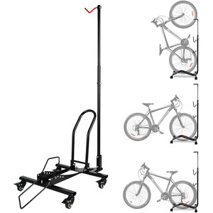 Support Vélo Horizontal Vertical, Hauteur Réglable, pour VTT, Route, Vélo Pliable, Râtelier <span class=keywords><strong>de</strong></span> Rangement pour Garage - Product Image 1