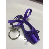 7.8cm Handmade Cute Mini Simulation Satin Pointe Shoes Key Rings Ballet Shoes Keychain Handbag Bag Charm Pendant Accessories