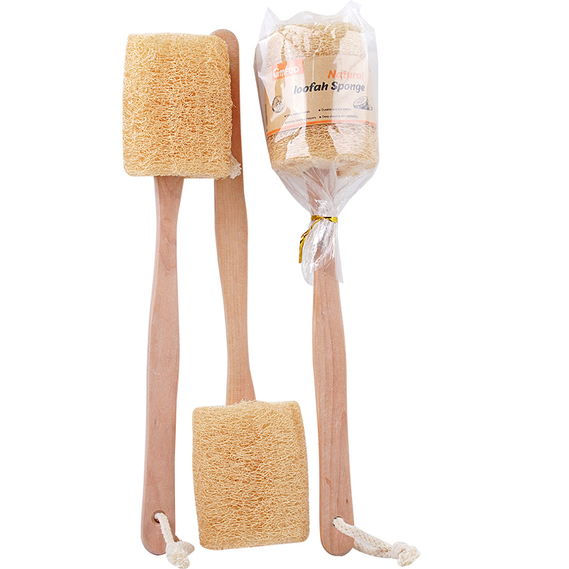 Щетка для ванны Loofa, натуральная отшелушивающая на палочке-с длинной деревянной ручкой, для мужчин и женщин