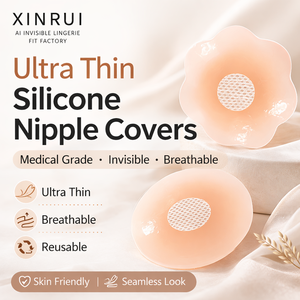 XINRUI Cache-tétons adhésifs réutilisables en gel <span class=keywords><strong>de</strong></span> silicone pour femmes, design invisible et imperméable, pétales <span class=keywords><strong>de</strong></span> poitrine sexy - Product Image 1
